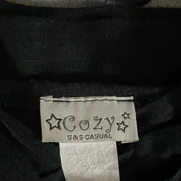 Cozy S&S Casual Lounge Wear Top-Straps Black sleeveless size medium blouse - Picture 9 of 10